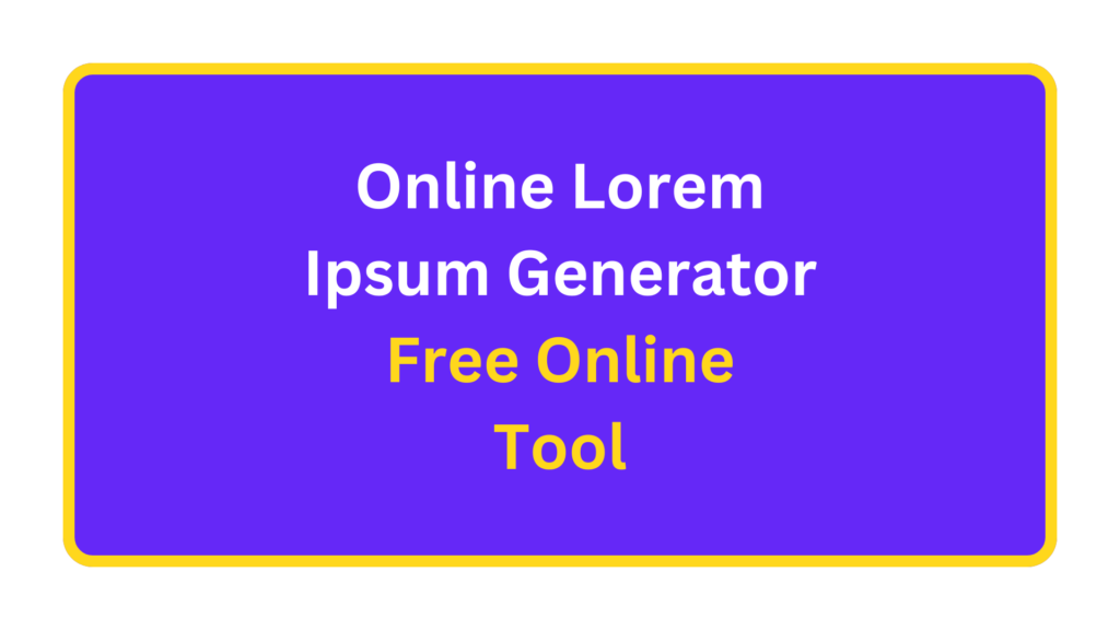 Online Lorem Ipsum Generator. quizandtools.com