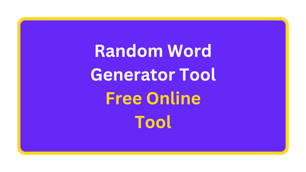 Random Word Generator Tool. quizandtools.com