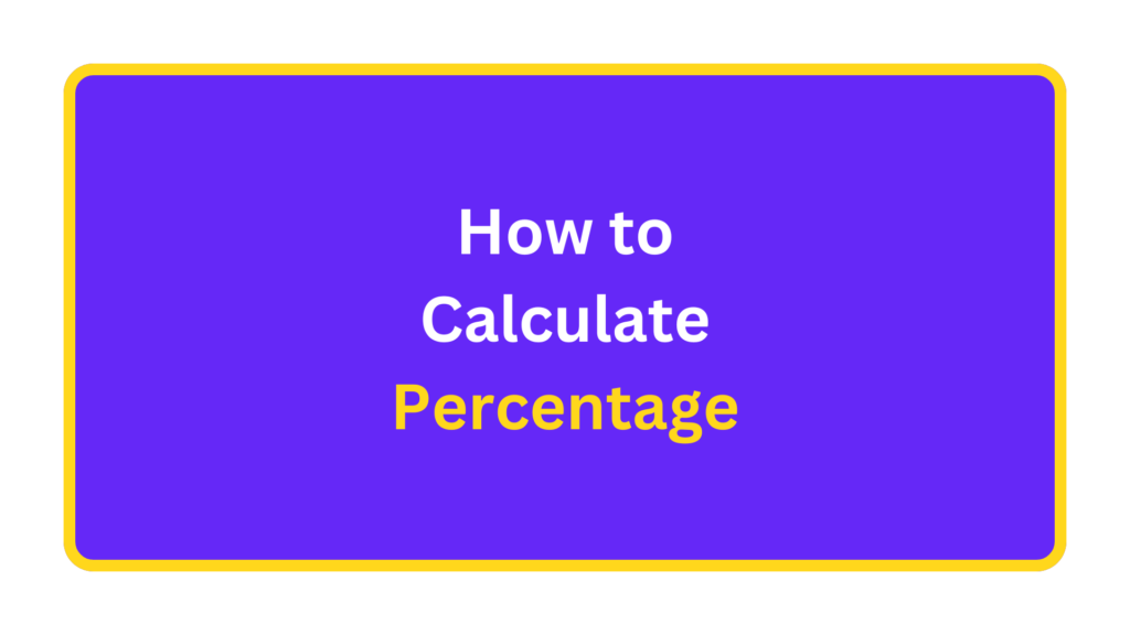 how to calculate percentage